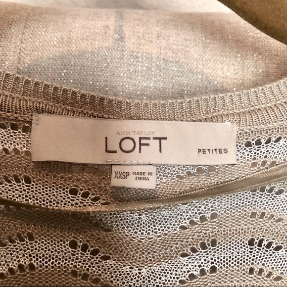 LOFT tan chevron cardigan - Picture 4 of 5